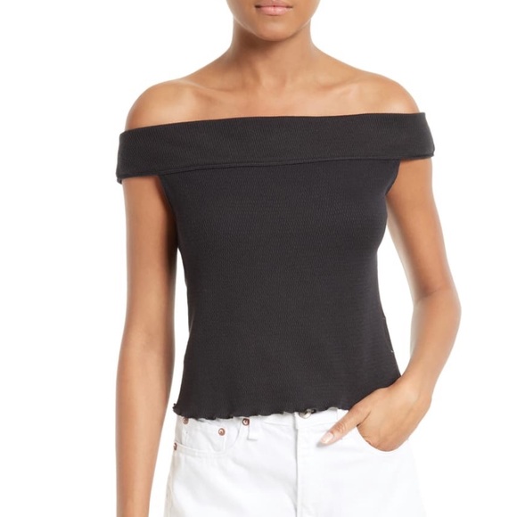 rag & bone Tops - RAG & BONE/JEAN Thermal Off the Shoulder Top S/P